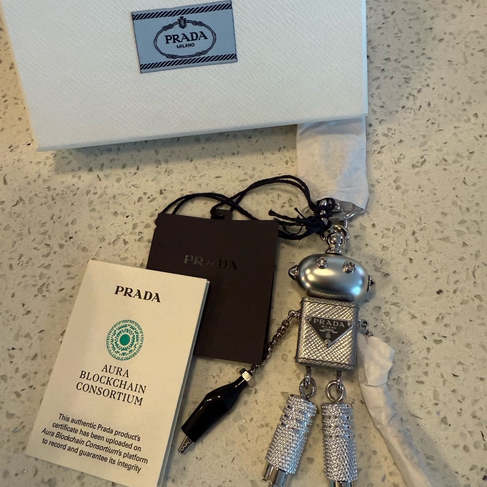 Prada Metallic Robot Keychain